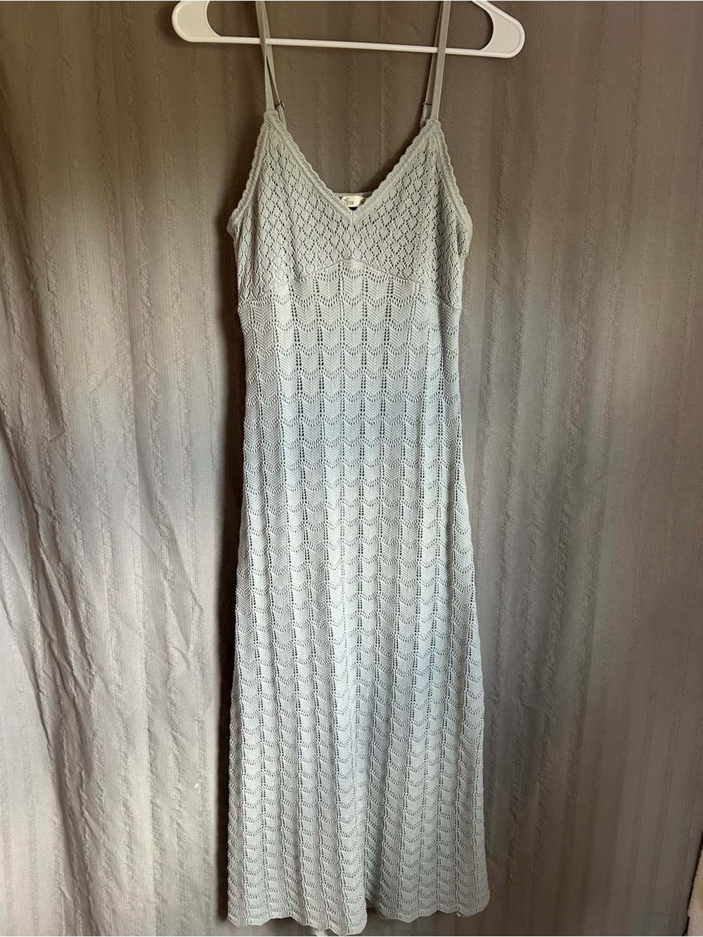 Hollister Light Blue Crochet Maxi Slip Dress